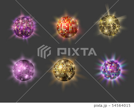 Disco ball discotheque music party night club dance equipment vector illustration. 54564015