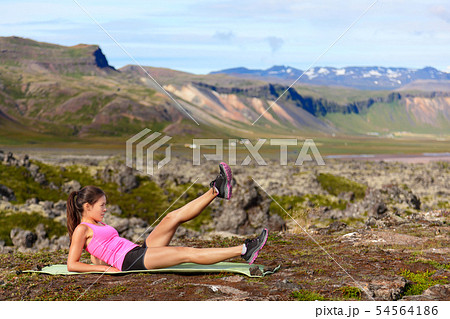 Fitness woman exercising in nature 54564186