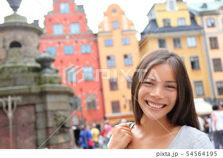 Woman portrait in Europe, Stortorget, Stockholm Woman portrait in Europe, Stortorget, Stockholm 54564195
