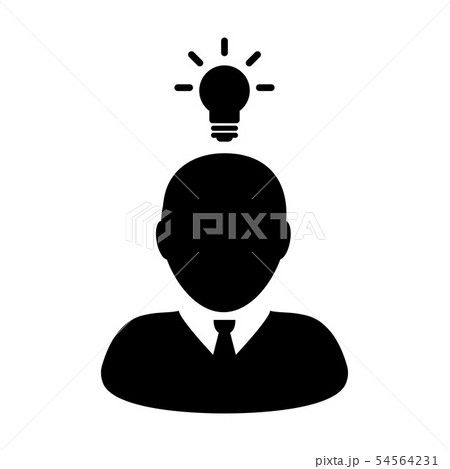 Lightbulb icon vector male person profile avatar 54564231