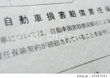 自動車の自賠責保険証書 自動車の自賠責保険証書 54567041