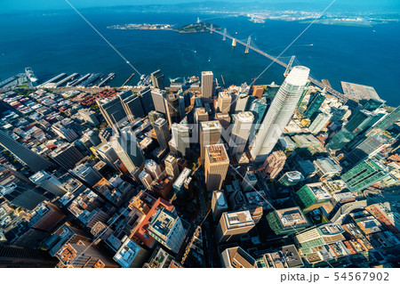 Downtown San Francisco aerial view 54567902