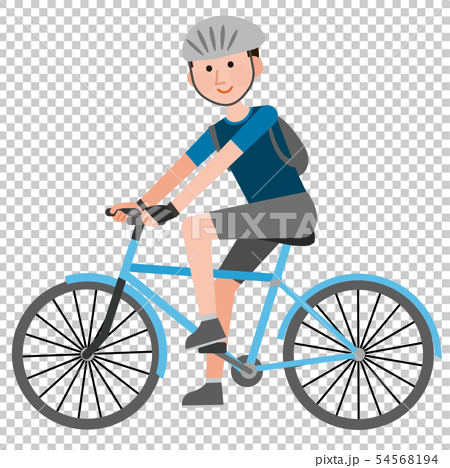 クロスバイクに乗る男の子 イラストのイラスト素材