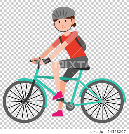 クロスバイクに乗る女の子 イラストのイラスト素材 54568207 Pixta