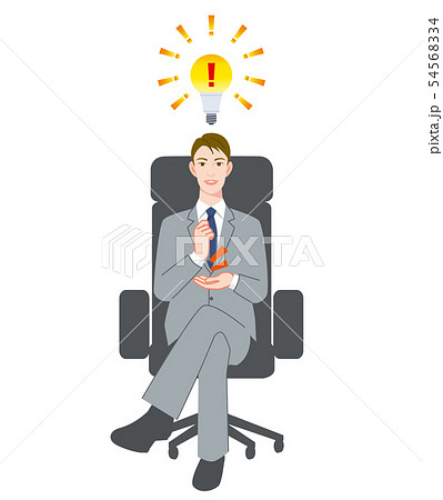 男性　ヒント　電球　椅子 54568334