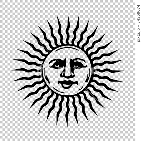 顔のある太陽 (おとぎ話・神話・寓話）イラスト 54569074