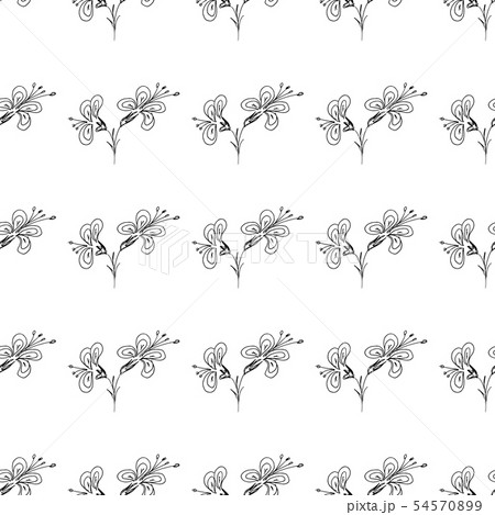 Hand drawn seamless outline simple flowers for Hand drawn seamless outline simple flowers for 54570899