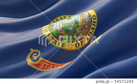 Flag of Idaho - United States of America states flags collection. 3D illustration. Flag of Idaho - United States of America states flags collection. 3D illustration. 54571203