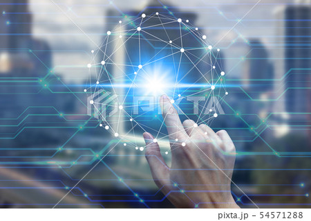 Finger touch with virtual screen over the Network 54571288