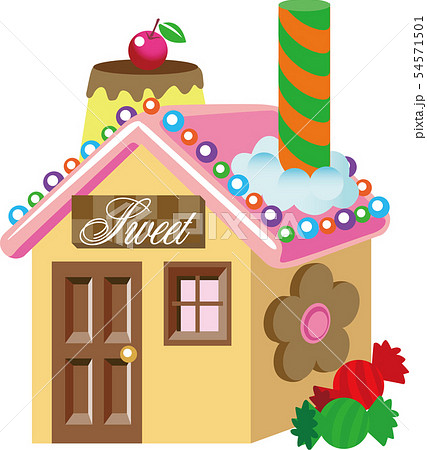 お菓子の家のイラスト素材 54571501 Pixta
