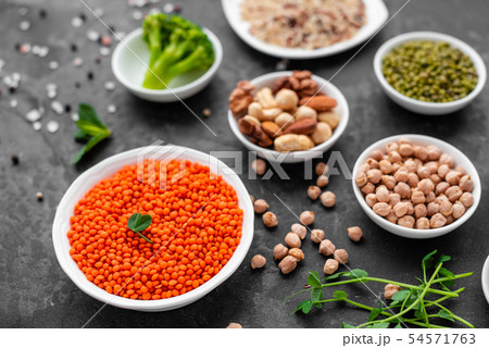 Healthy vegan food on a concrete background  54571763