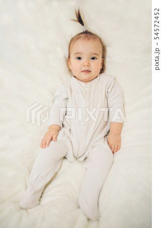 portrait of a happy child on a white background 54572452