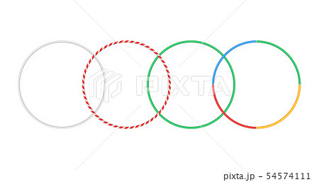 Gymnastic hoop isolated hula fitness object. Hoola circle bangle striped hulahoop 54574111