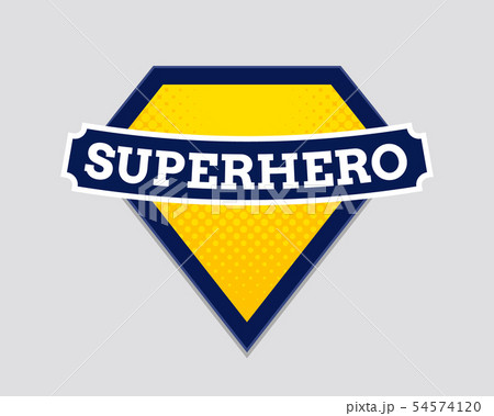 Superhero vector badge logo. Super hero shield man icon symbol of power 54574120