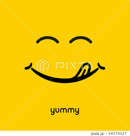 Yummy Face Smile Delicious Icon Logo Yummy のイラスト素材