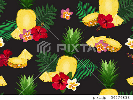 Pineapple seamless pattern in longitudinal section 54574358