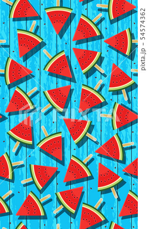 Seamless pattern with watermelons, slice ice pops Seamless pattern with watermelons, slice ice pops 54574362