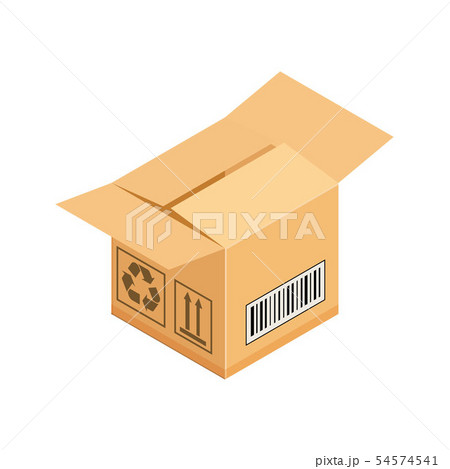 Corrugated box. Isometric vector illustration isolated on white background. 54574541