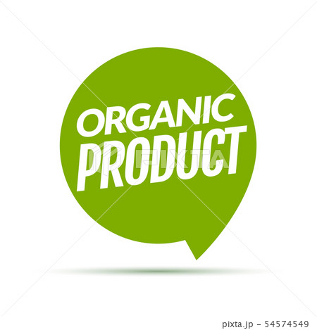 Organic product icon background. Eco nature health organic fresh green logo tag banner 54574549