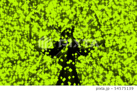 Black silhouette woman warrior with two raised 54575139