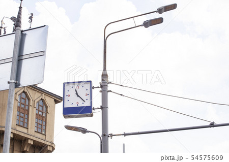 Street clock and lamp 54575609