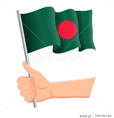 Hand holding and waving the national flag of Bangladesh. Fans, independence day, patriotic concept Hand holding and waving the national flag of Bangladesh. Fans, independence day, patriotic concept 54576140