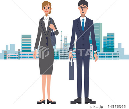 ビジネス　男性　女性　　都会 54576346