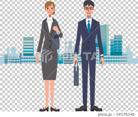 ビジネス　男性　女性　　都会 54576346