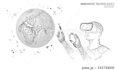Science ecology planet Earth concept. VR headset holographic projection virtual reality glasses 54576609