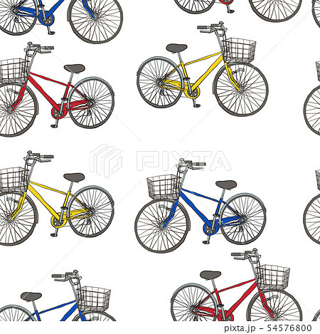 自転車壁紙 シームレスのイラスト素材 54576800 Pixta