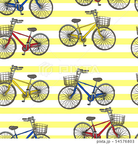 自転車壁紙 シームレス黄色のイラスト素材