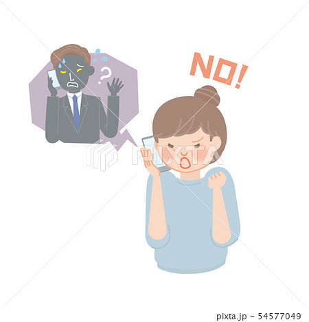 詐欺の電話を断る主婦（女性） 54577049