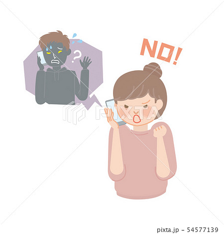 詐欺電話を拒否する主婦（女性） 54577139