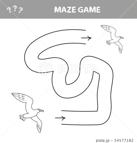 Seagull maze for kids - vector illustration Seagull maze for kids - vector illustration 54577182