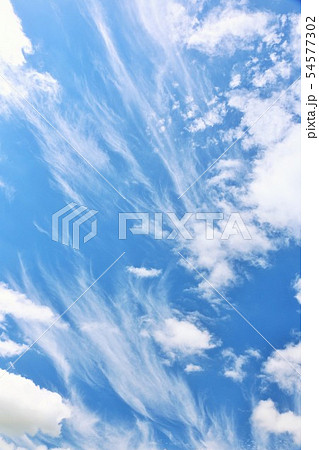 北海道　夏の青空と白い雲 54577302