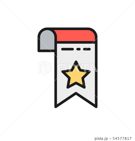 Vector bookmark, webpage marker flat color line icon. Vector bookmark, webpage marker flat color line icon. 54577817