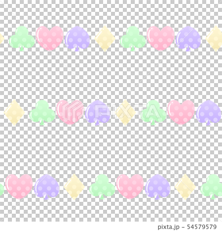 トランプのスートシームレスパターン 横ライン ドットのイラスト素材