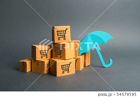 Many boxes with a pattern of shopping carts  54579595