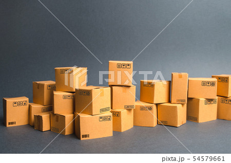 Many cardboard boxes. products, goods 54579661
