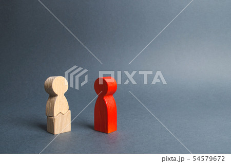 The red figure of the person contacts The red figure of the person contacts 54579672