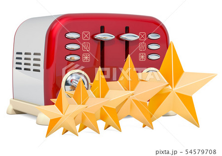 Customer rating of toaster, concept. 3D rendering 54579708