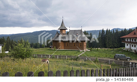 Beautiful Wood Church in high Mountains, Moldava	 54580466