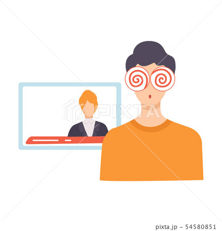 Media Zombie Person, Brainwashing, Controll, Manipulation of People Concept Vector Illustration Media Zombie Person, Brainwashing, Controll, Manipulation of People Concept Vector Illustration 54580851