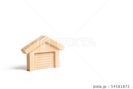 Wooden figure of a garage or warehouse. Wooden figure of a garage or warehouse. 54581872