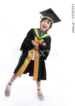 child in graduation gowns holding a Certificate child in graduation gowns holding a Certificate 54582931