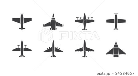 Set of different airplane symbols. Aircraft, plane icons or signs concept. 54584657