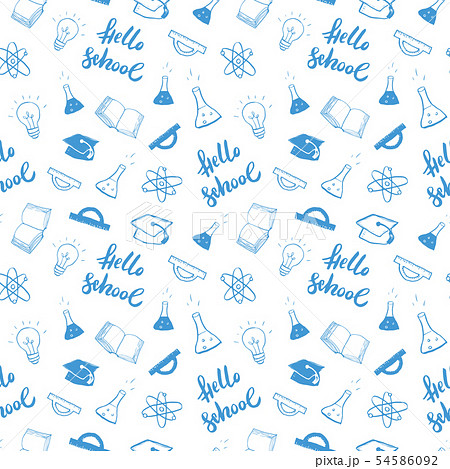 School seamless pattern Hand Drawn Doodles, Vector 54586092