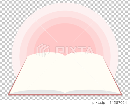 開いた本 赤 背景ありのイラスト素材