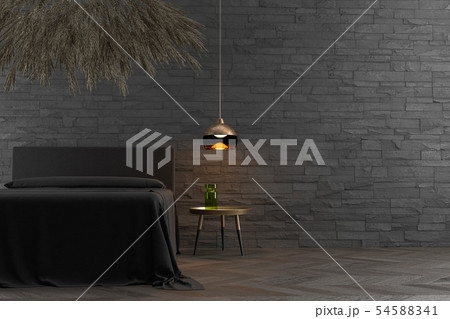 Bedroom with grass cloud 54588341