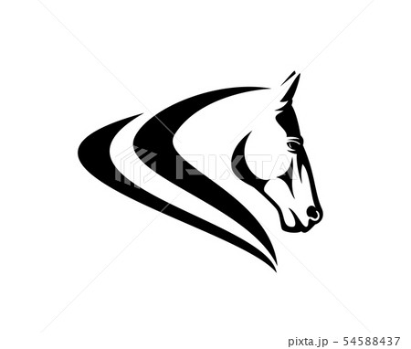 horse head simple profile black vector design horse head simple profile black vector design 54588437